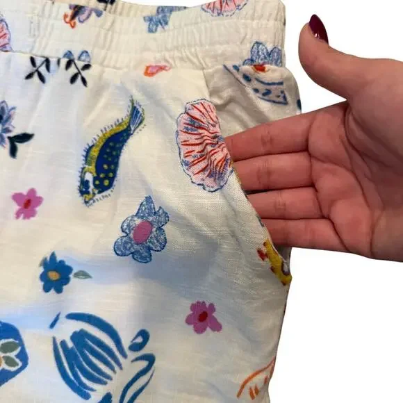 Label of Love Anthropologie Boho Tropical Wide Leg Pants Size M Rayon Linen - Picture 4 of 8